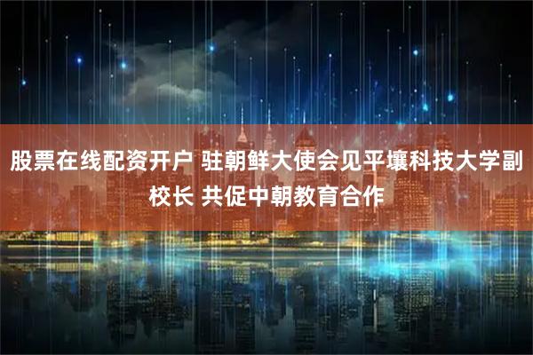 股票在线配资开户 驻朝鲜大使会见平壤科技大学副校长 共促中朝教育合作